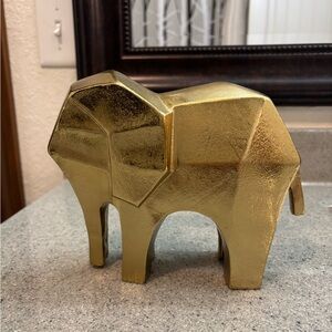 Project 62 Gold Metal Geometric Elephant Statue